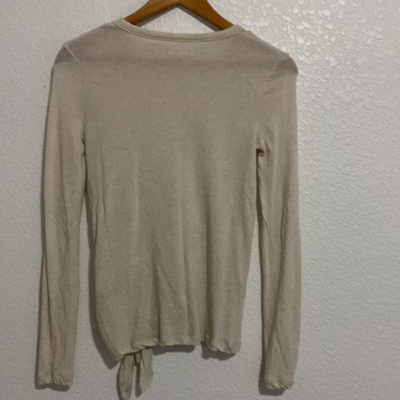 Madewell Long Sleeve T Shirt Front Tie Top - Picture 3 of 8